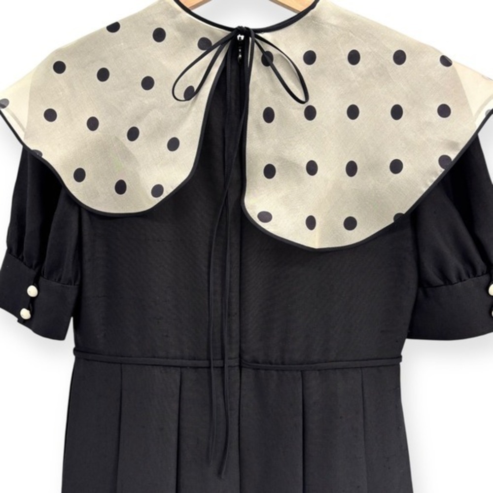 Valentino‎ Garavani Polka Dot Collar Silk Mini Dress $5,400 - Size IT 38 / US 2 - Picture 9 of 16